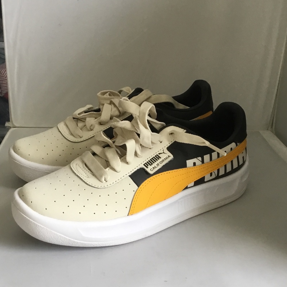 Puma Women Sneakers - Cream and Yellow Size8